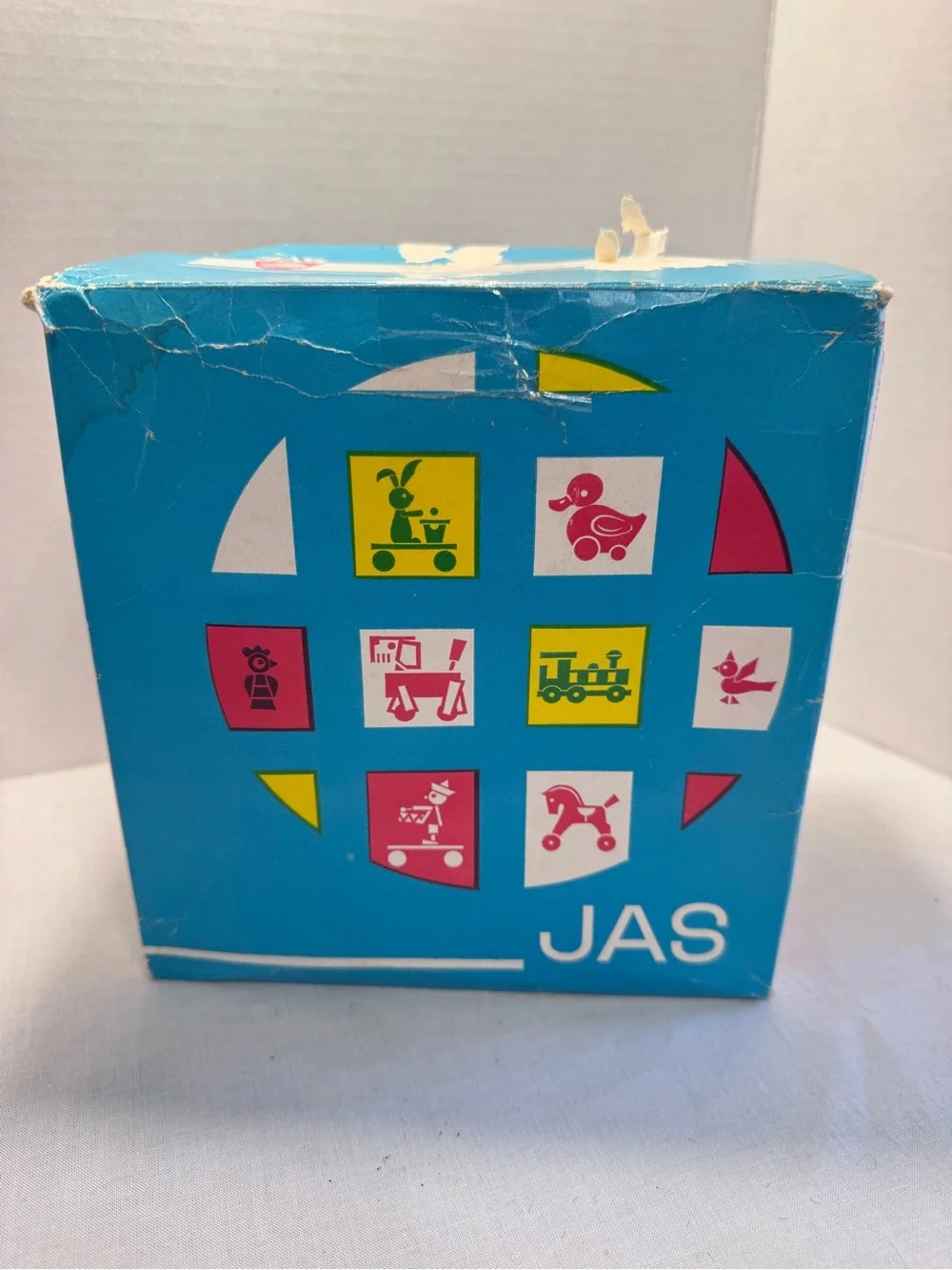 Vintage JAS Czechoslovakia Wooden Dachshund Pull Toy - 1970s Mid-Century Modern